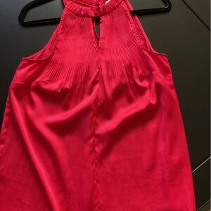 Laundry By Shelli Segal Bright Pink Halter Satin Tank
